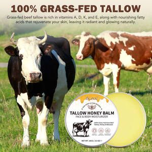 Marque privée Lotion pour le visage et le corps pour le visage baume de suif fouetté OEM cosmétique produit de soin de la peau baume au miel de suif de boeuf biologique - Product Image 2