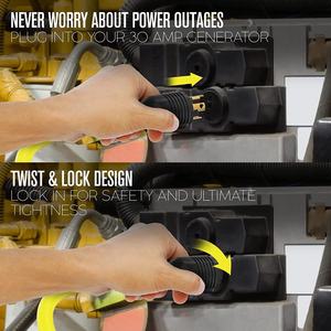 Linsheng 25ft 10 đo 250V L6-15 <span class=keywords><strong>3</strong></span> dây máy phát điện dây xoắn khóa kết nối 15 amp Máy phát điện mở rộng dây - Product Image 2