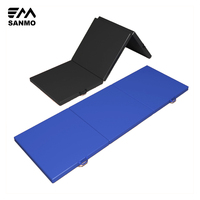 Tapis de yoga en gros, équipement de jeu souple, tapis d'entraînement de gymnastique pliables et écologiques, tapis triple pliage antidérapants en PVC+EPE PU