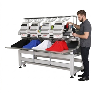 Machine à broder industrielle à 4 têtes, haute vitesse, système Dahao stable, multicolores, pour <span class=keywords><strong>ligne</strong></span> de production de vêtements - Product Image 1