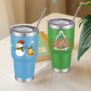 Insulated Tumbler 30oz Stainless Steel Double Wall Vacuum Travel <b>Coffee</b> <b>Cup</b> Lid <b>Straw</b> Multicolor Set 6-12 Hours Thermal - Product Image 6