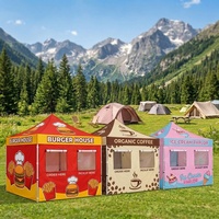 Carpa de Doble Capa Personalizada para Puesto de Comida, Estructura de Aluminio, Tela Oxford 600D Impermeable, Stand de Exhibición Plegable