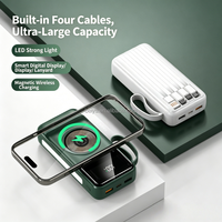 Nuevo Producto: Banco de Energía Portátil de 20000mAh, Carga Rápida de 22.5W, Carga Inalámbrica Magnética de 15W con 4 Cables Integrados y Doble USB