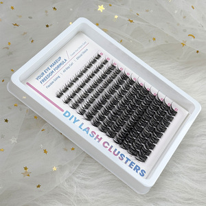 Extensions <span class=keywords><strong>de</strong></span> cils en gros, pré-coupées <span class=keywords><strong>et</strong></span> segmentées pour le DIY, kit <span class=keywords><strong>de</strong></span> cils en grappes volumineuses pour auto-greffe <span class=keywords><strong>et</strong></span> maquillage - Product Image 2