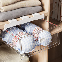 Organisateur de sous-vêtements en plastique, rangement paresseux pour chaussettes et soutiens-gorge, séparateur de tiroir de garde-robe domestique, boîte de rangement murale