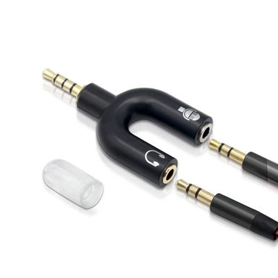 BMG U Shape 3.5mm Audio Earphone Splitter Adapter with 1 Male to 2 Female for Phone Mp3/4