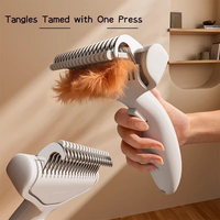 Fournitures pour animaux de compagnie en gros, peigne autonettoyant pour éliminer les poils, brosse de toilettage à 18 lames pour chiens et chats