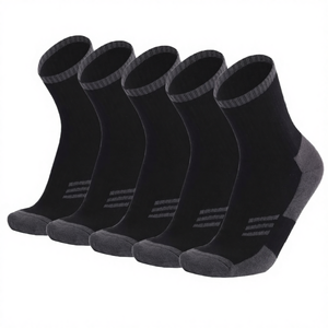 Chaussettes de sport pour hommes en spandex/polyester, rembourrées, rayées, pour la course et le basketball, impression numérique, antibactériennes, vente en gros - Product Image 4