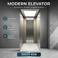 Ascenseur domestique pour passagers, appel d'urgence, entraînement hydraulique sans engrenages, verrou de sécurité, éclairage LED, porte manuelle/automatique, pour maison, hôtel, villa