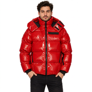 Veste matelassée brillante pour homme, style streetwear, épaisse et rembourrée, pour l'hiver, vente en gros et commandes personnalisées - Product Image 1