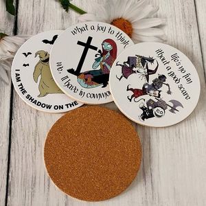 Screen Printed Custom Logo High Quality <b>Ceramic</b> <b>Coasters</b> Round MDF with Cork Back Drink Holder with Gift Set for Promotions - Product Image 2