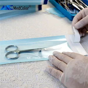 Diş araçları için tek kullanımlık otoklav kendinden sızdırmazlık sterilizatör torbalar