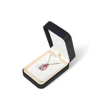 Boîte à bijoux en cuir PU noir de luxe sur mesure en gros, organisateur simple de style carré, coffret cadeau pour bagues, emballage de luxe pour boîtes à bijoux