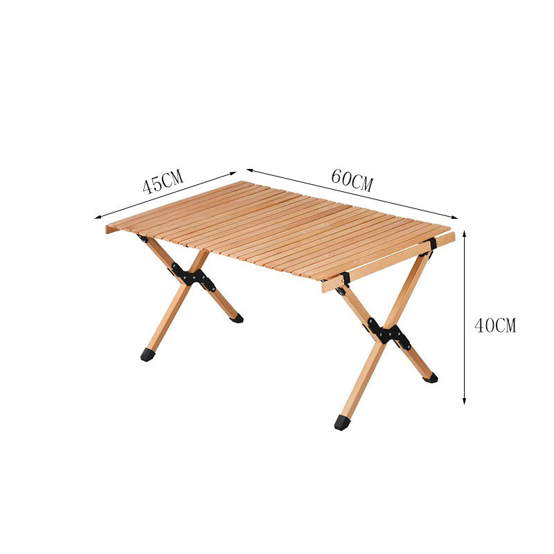 120 X 60CM Portable Outdoor Folding Beach Picnic Table BBQ Roll Up Wooden Folding