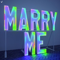 Grandes lettres en PVC, lettres géantes lumineuses à LED pour fête d'anniversaire, mariage, boutique de détail, décoration d'événements