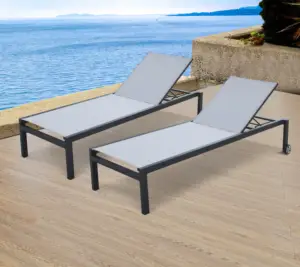 Chaise longue da sole in alluminio con ruote set lettino da giardino in rete metallica per sedie a sdraio da piscina mobili da esterno