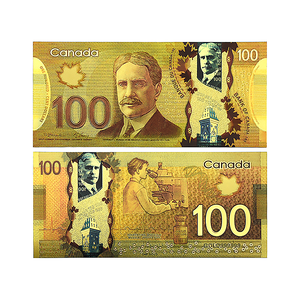 Billete de 100 dólares canadienses con lámina de oro - Conmemorativo de Robert Borden y <span class=keywords><strong>la</strong></span> investigación médica 15.3x7cm 4.5g - Product Image 1