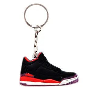 Biểu Tượng Tùy Chỉnh Đen 3D Mini Giày Bóng Đá Chạy Hà Lan Sneaker Giày Keychain