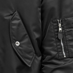 <strong>Custom</strong> Oversize Cropped Black Zip Up <strong>MA</strong>-1 Bomber Jacket Blank Flight Jacket for Men - Product Image 4