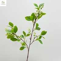 Ranting Eucalyptus Berbiji Sentuhan Asli 80cm Daun Lateks Buatan Ranting Buah Keberuntungan untuk Dekorasi Rumah Pernikahan Grosir