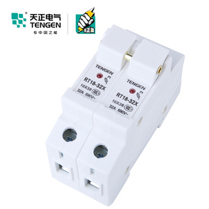 Tengen Rt18-32X ที่ใส่ฟิวส์2P ฐานเซรามิกพร้อมไฟแสดงสถานะ32A 690V ~ รางติดตั้ง - Product Image 2