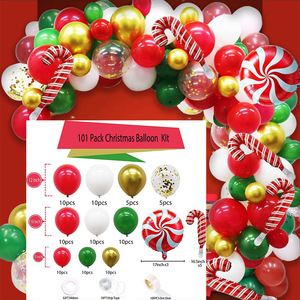 Hot Sale Weihnachts ballon Garland Arch Kit Geschenk box Rot Grün Weiß Zuckers tange Latex Luftballons für Weihnachts feier Dekorationen - Product Image 3