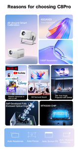 C8 <span class=keywords><strong>Pro</strong></span> 32G Android Proyector de cine en casa de tiro corto Full HD 1080P 3D 4K LED Enfoque automático Wi-Fi para LCD Home Cinema Android 9 - Product Image 2