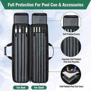 Étui de transport souple et robuste pour queues de billard, personnalisé, étanche, en toile Oxford, pour 3 queues et 4 fers, résistant à l'usure, certifié BSCI - Product Image 2