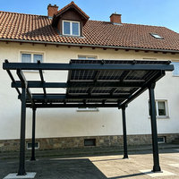 Stock UE, Meilleures Ventes : Système de montage de carport solaire étanche pour 2 voitures, avec structure en aluminium et support pour abri de stationnement solaire