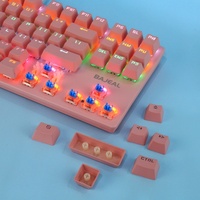 Clavier de jeu filaire BAJEAL USB 2.0 RGB programmable, étanche, en plastique ABS, 87 touches, interrupteurs bleus, rétroéclairé, anti-ghosting