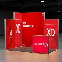 Stand d'exposition 10x10 3x3 3x2 SEG double face modulaire sans cadre en aluminium, boîte lumineuse en tissu LED personnalisée pour événements