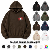 Sweat-shirt à capuche en coton surdimensionné marron, poids lourd 350-600 GSM, logo personnalisé, streetwear
