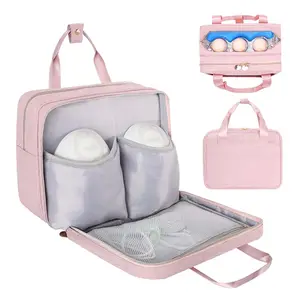 Wholesale Custom Multi Pockets Wearable Breast Pump Milk Storage Cooler Bag Breast Pump Travel Carrying Bag