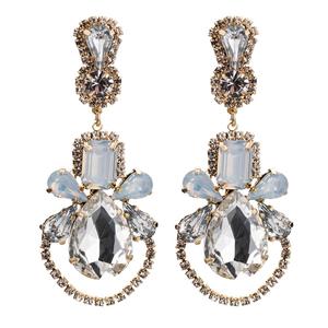 Grandes boucles d'oreilles pendantes en cristal, boucles d'oreilles de mariage, boucles d'oreilles pendantes pour femmes, boucles d'oreilles en <span class=keywords><strong>diamant</strong></span> <span class=keywords><strong>noir</strong></span>, <span class=keywords><strong>bijoux</strong></span> en gros - Product Image 3