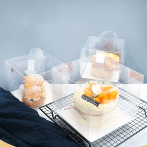 3 4 5 6 Inch Transparent Birthday Paper Package <strong>Boxes</strong> <strong>Custom</strong> Logo Printed PET <strong>Cake</strong> Packaging with Handle - Product Image 6