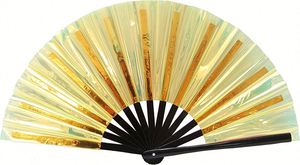 Éventail pliant artisanal personnalisé, grande taille, en bambou, portatif et pliable - Product Image 5