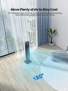 Ventilateur sur pied oscillant à 12 vitesses, fonctionnant en courant continu - Product Image 6
