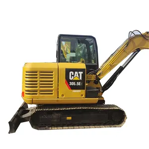 Diseño tradicional y función potente Excavadora usada de segunda mano CAT305.5e /5ton Excavadora usada sobre orugas pequeñas