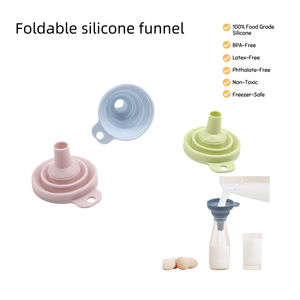 Entonnoir pliable en silicone personnalisé pour cuisine, petit et économique, pour remplir les bouteilles d'eau et transférer les liquides - Product Image 1
