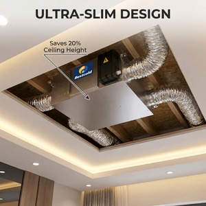 Ventilador <span class=keywords><strong>de</strong></span> Recuperación <span class=keywords><strong>de</strong></span> Energía, Sistema HRV <span class=keywords><strong>Central</strong></span> Silencioso para Renovación Residencial <span class=keywords><strong>de</strong></span> Alta Gama y Trabajos <span class=keywords><strong>de</strong></span> Retrofit <span class=keywords><strong>de</strong></span> HVAC - Product Image 4