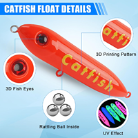 Lot de 10 flotteurs sonores Spook Rattle Peg pour la pêche au poisson-chat, pour montage Santee Rig, 4 et 5,5 pouces