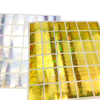 Autocollant adhésif anti-faux étiquette personnalisée 50 pièces, étiquette autocollante holographique or argent, effet arc-en-ciel, laser 3d