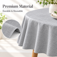 Nappe rectangulaire imperméable HuiHe aspect lin gris, facile à nettoyer, pour salle à manger, cuisine, maison