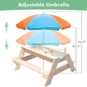 <span class=keywords><strong>Table</strong></span> de pique-nique <span class=keywords><strong>d</strong></span>'extérieur convertible en bois 3-en-1 pour enfants <span class=keywords><strong>Table</strong></span> <span class=keywords><strong>d</strong></span>'activités de sable et <span class=keywords><strong>d</strong></span>'<span class=keywords><strong>eau</strong></span> pour la plage et le jardin Patio Play - Product Image 4