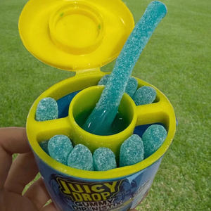 Venta al por mayor individualmente envuelto dulce y amargo Halal <span class=keywords><strong>Juicy</strong></span> Fruity <span class=keywords><strong>Drop</strong></span> Gummy Sweet Sticks con gel de inmersión agria - Product Image 3