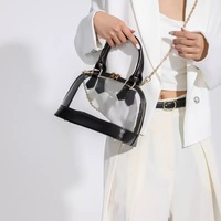 Sac à bandoulière transparent en PVC imperméable tendance 2025 pour femme avec fermeture éclair, idéal pour l'été