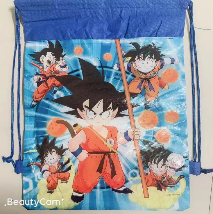 UFOGIFT Goku no tejido Vegeta barato lindo bolsas de regalo no tejidas mochila Goku bolsa con cordón