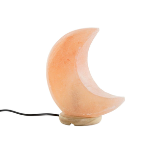 Lampe de sel de l'Himalaya aux ions négatifs, cristal rose, 2-4 kg, forme de lune, veilleuse pour salon, bien-être, certifiée HACCP - Product Image 1
