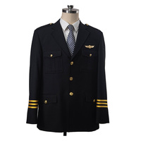 Uniforme de pilote d'avion personnalisé avec logo d'usine, couleur bleu marine, pour les capitaines de ligne aérienne