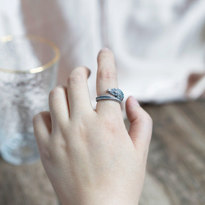 Real Sterling Silver 925 <strong>Crocodile</strong> <strong>Ring</strong> for Men and Women Vintage <strong>Fashion</strong> Opening Adjustable Size Jewelry - Product Image 6